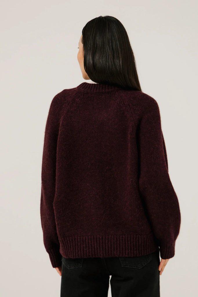 Bare Knitwear Classic Oversized Crewneck (Deep Maroon) - Victoire BoutiqueBare KnitwearSweater Ottawa Boutique Shopping Clothing