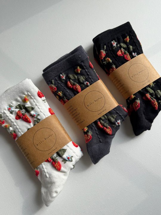 Billy Bamboo Strawberry Socks (Various Colours) - Victoire BoutiqueBilly BambooSocks Ottawa Boutique Shopping Clothing