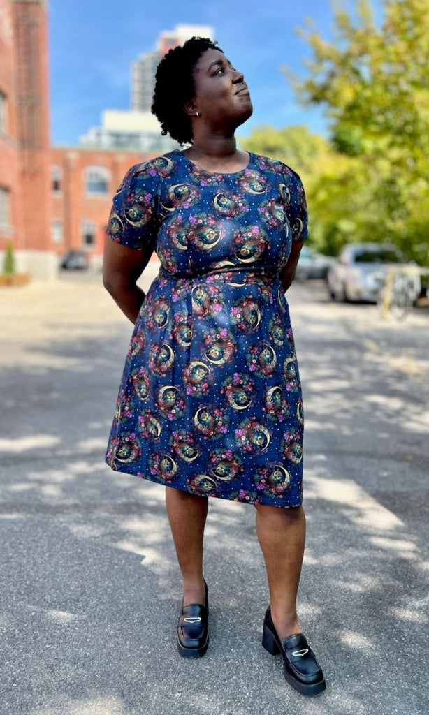 Birds of North America Buttonquail Dress (Night Owls) - Victoire BoutiqueBirds of North AmericaDresses Ottawa Boutique Shopping Clothing