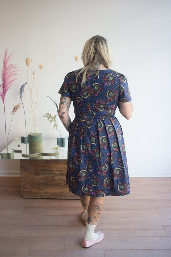 Birds of North America Buttonquail Dress (Night Owls) - Victoire BoutiqueBirds of North AmericaDresses Ottawa Boutique Shopping Clothing