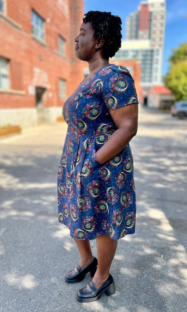 Birds of North America Buttonquail Dress (Night Owls) - Victoire BoutiqueBirds of North AmericaDresses Ottawa Boutique Shopping Clothing