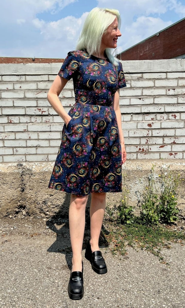 Birds of North America Buttonquail Dress (Night Owls) - Victoire BoutiqueBirds of North AmericaDresses Ottawa Boutique Shopping Clothing