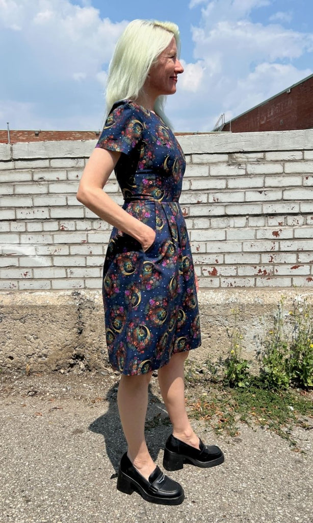 Birds of North America Buttonquail Dress (Night Owls) - Victoire BoutiqueBirds of North AmericaDresses Ottawa Boutique Shopping Clothing