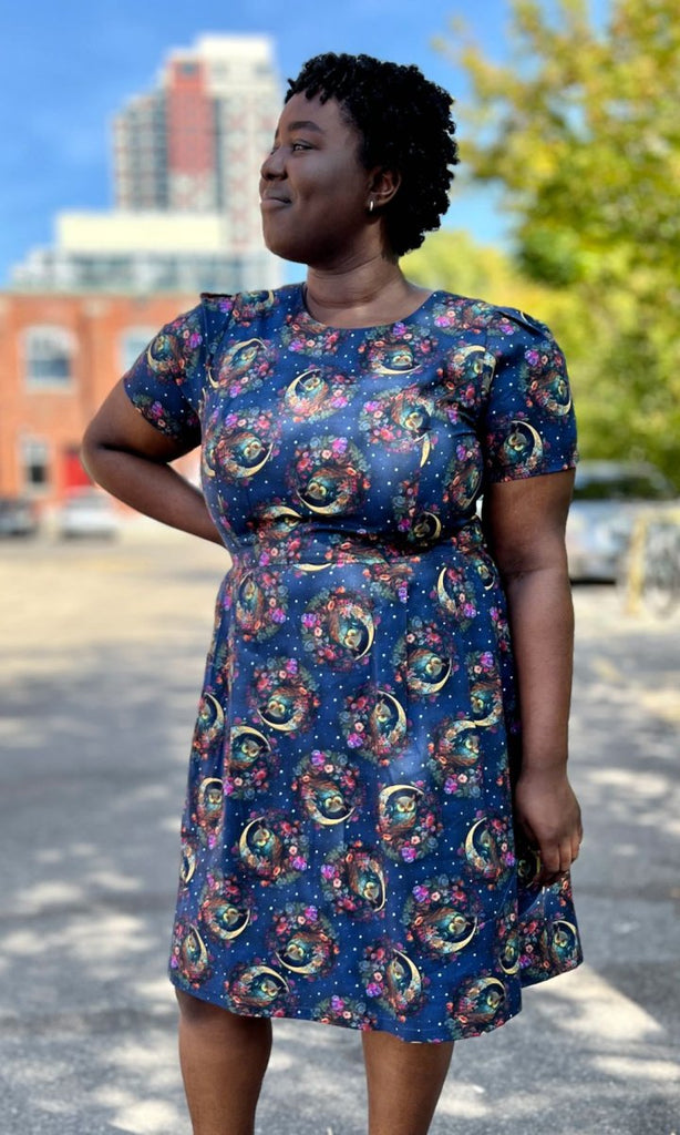 Birds of North America Buttonquail Dress (Night Owls) - Victoire BoutiqueBirds of North AmericaDresses Ottawa Boutique Shopping Clothing