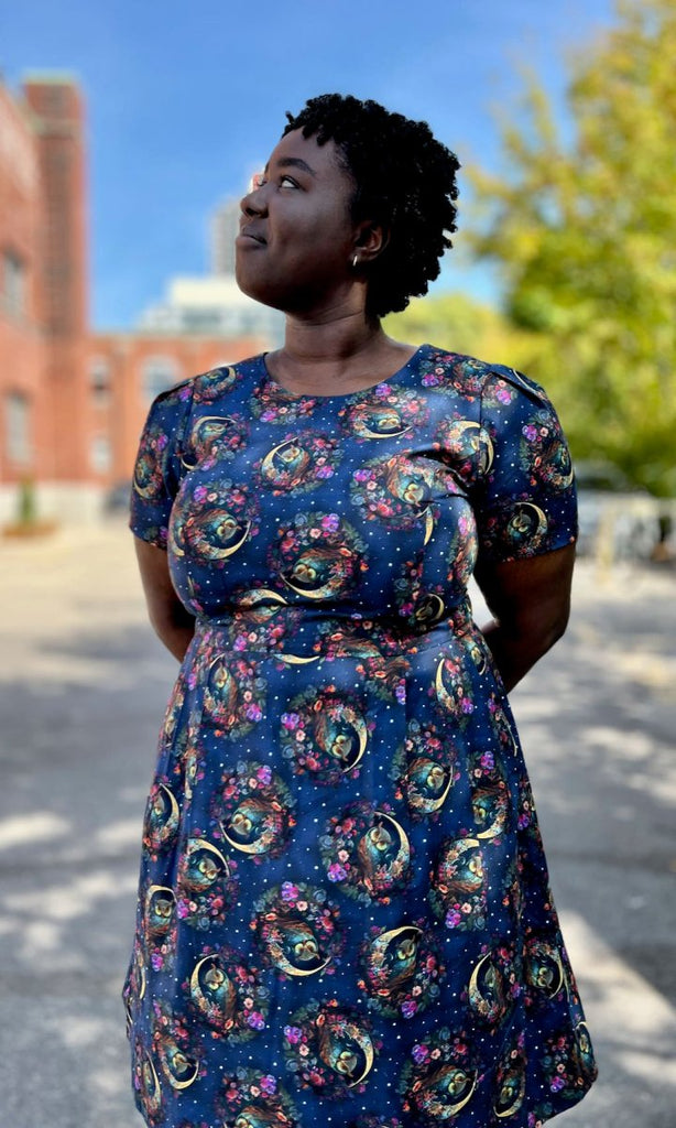 Birds of North America Buttonquail Dress (Night Owls) - Victoire BoutiqueBirds of North AmericaDresses Ottawa Boutique Shopping Clothing