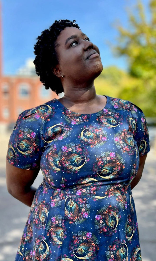 Birds of North America Buttonquail Dress (Night Owls) - Victoire BoutiqueBirds of North AmericaDresses Ottawa Boutique Shopping Clothing