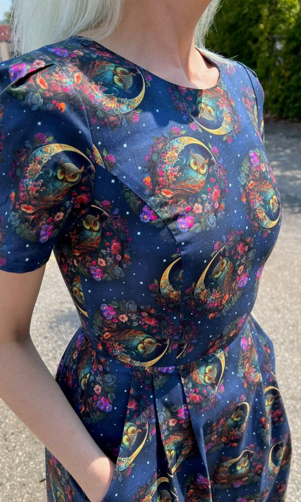 Birds of North America Buttonquail Dress (Night Owls) - Victoire BoutiqueBirds of North AmericaDresses Ottawa Boutique Shopping Clothing