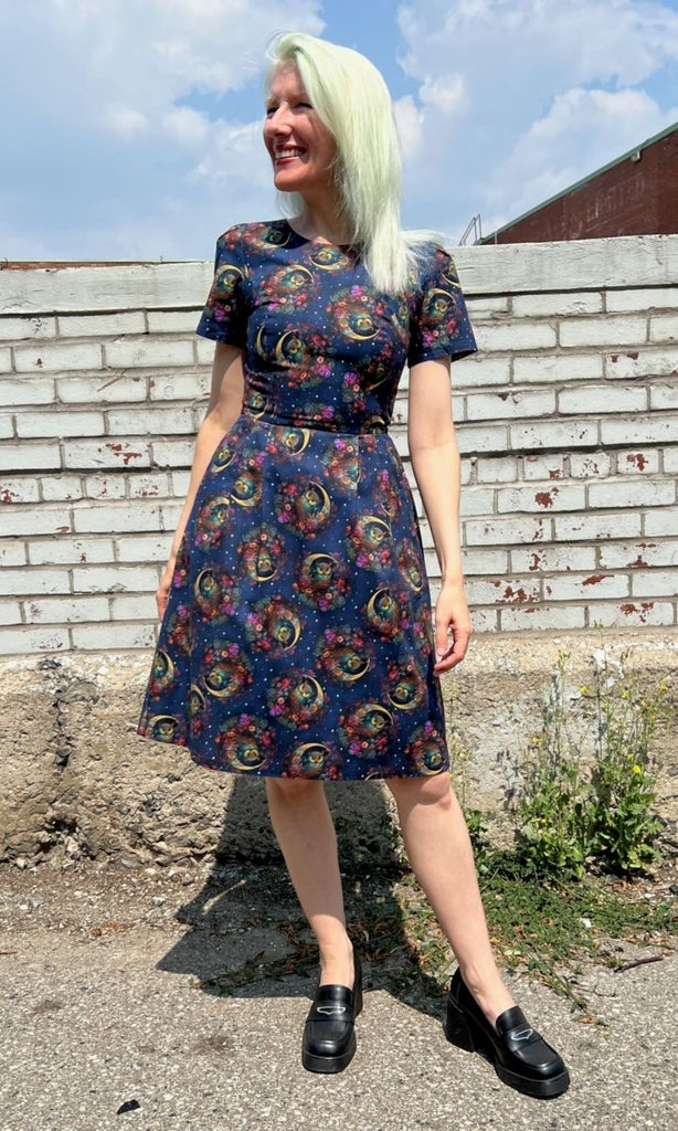 Birds of North America Buttonquail Dress (Night Owls) - Victoire BoutiqueBirds of North AmericaDresses Ottawa Boutique Shopping Clothing