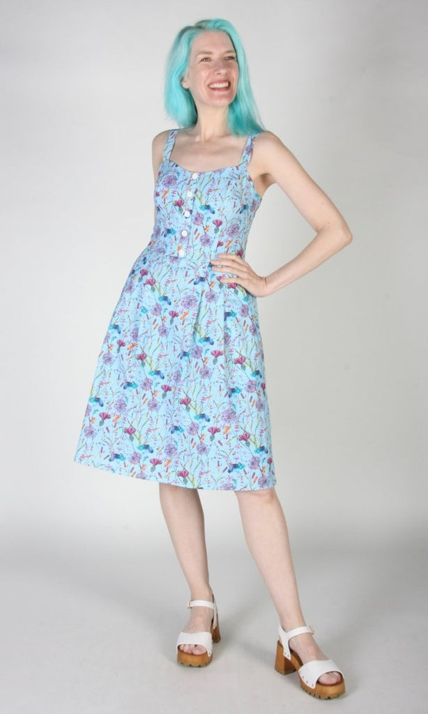 Birds of North America Corncrake Dress (Flower Toss) - Victoire BoutiqueBirds of North AmericaDresses Ottawa Boutique Shopping Clothing