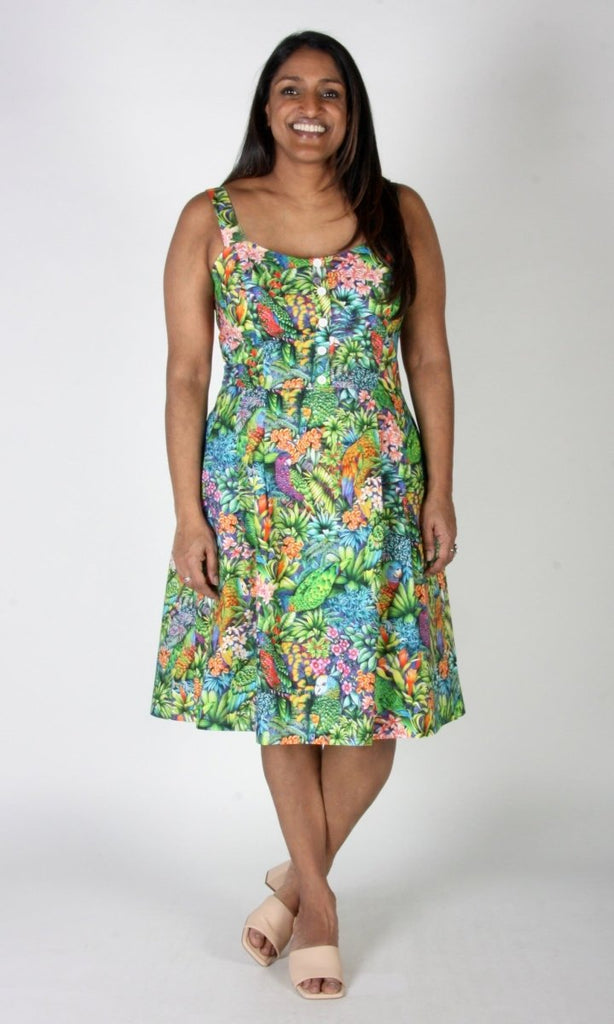 Birds of North America Corncrake Dress (Parrot Jungle) - Victoire BoutiqueBirds of North AmericaDresses Ottawa Boutique Shopping Clothing
