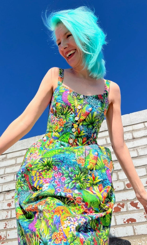 Birds of North America Corncrake Dress (Parrot Jungle) - Victoire BoutiqueBirds of North AmericaDresses Ottawa Boutique Shopping Clothing