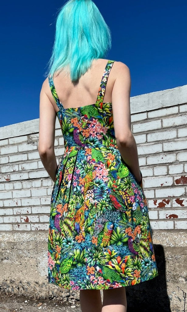 Birds of North America Corncrake Dress (Parrot Jungle) - Victoire BoutiqueBirds of North AmericaDresses Ottawa Boutique Shopping Clothing