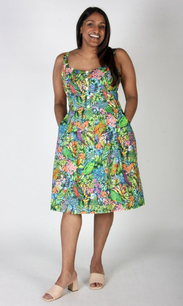 Birds of North America Corncrake Dress (Parrot Jungle) - Victoire BoutiqueBirds of North AmericaDresses Ottawa Boutique Shopping Clothing