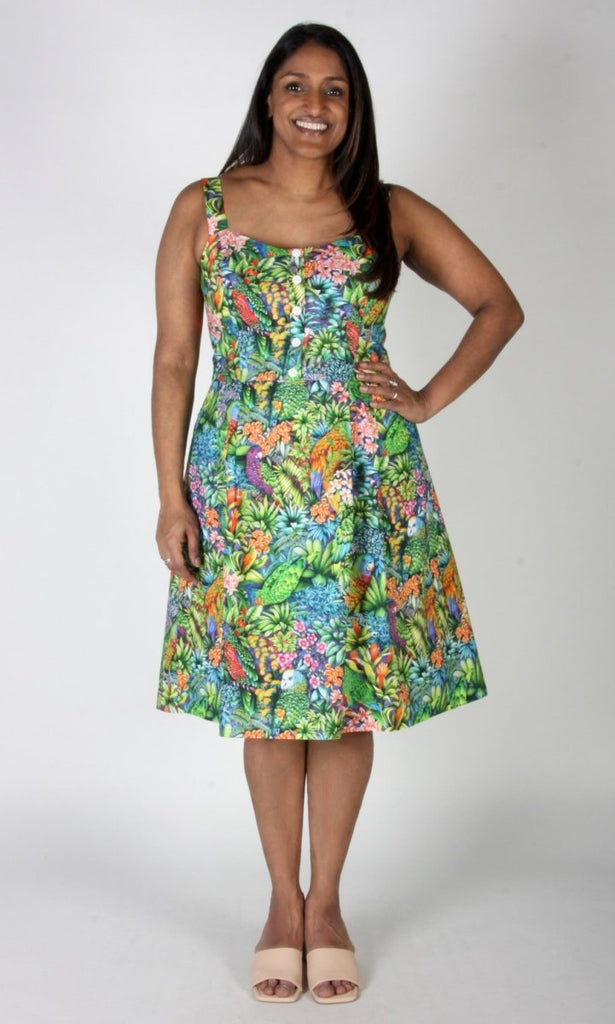 Birds of North America Corncrake Dress (Parrot Jungle) - Victoire BoutiqueBirds of North AmericaDresses Ottawa Boutique Shopping Clothing