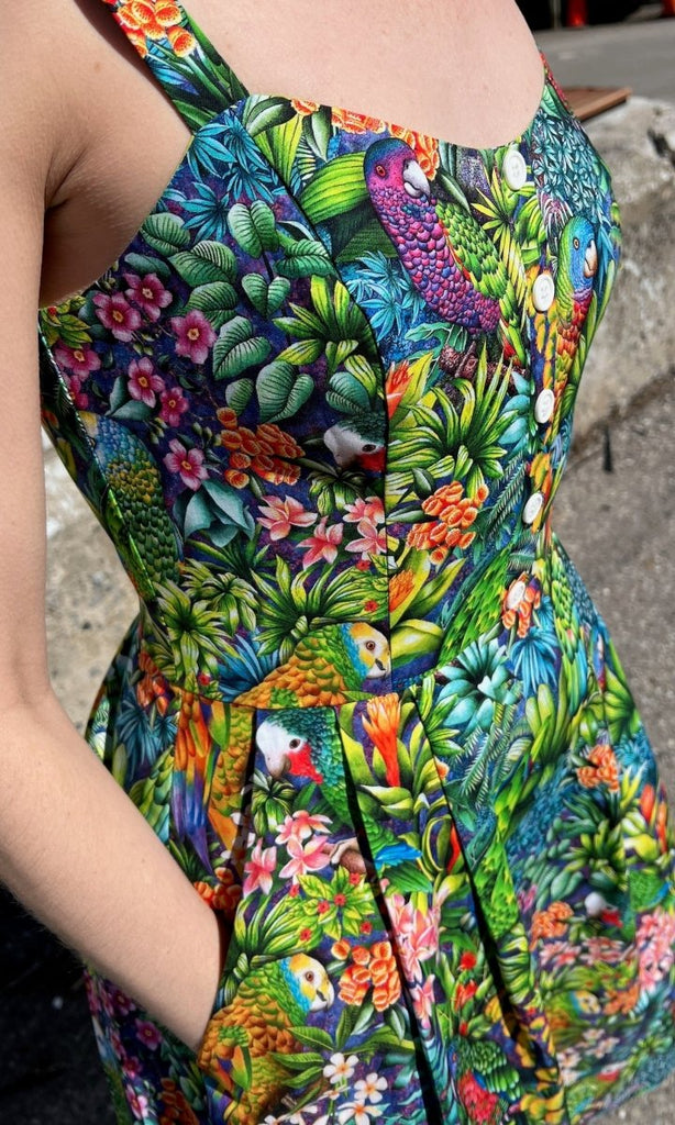 Birds of North America Corncrake Dress (Parrot Jungle) - Victoire BoutiqueBirds of North AmericaDresses Ottawa Boutique Shopping Clothing