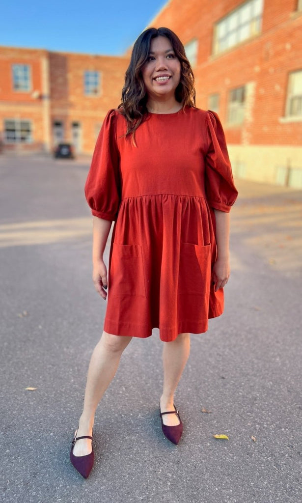 Birds of North America Flowerpiercer Dress (Rust) - Victoire BoutiqueBirds of North AmericaDresses Ottawa Boutique Shopping Clothing