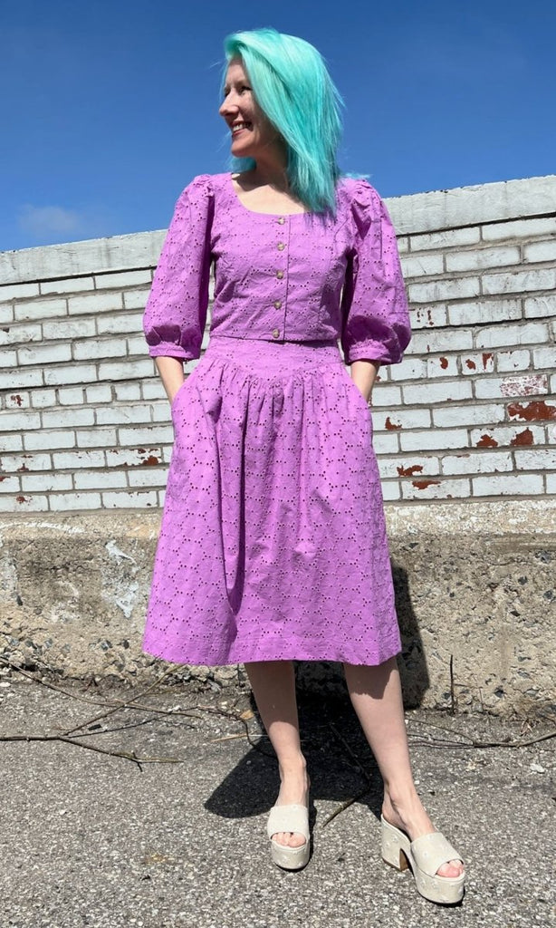 Birds of North America Hermit Thrush Skirt (Ube) - Victoire BoutiqueBirds of North AmericaBottoms Ottawa Boutique Shopping Clothing