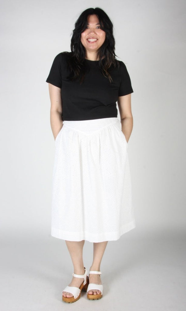 Birds of North America Hermit Thrush Skirt (White) - Victoire BoutiqueBirds of North AmericaBottoms Ottawa Boutique Shopping Clothing