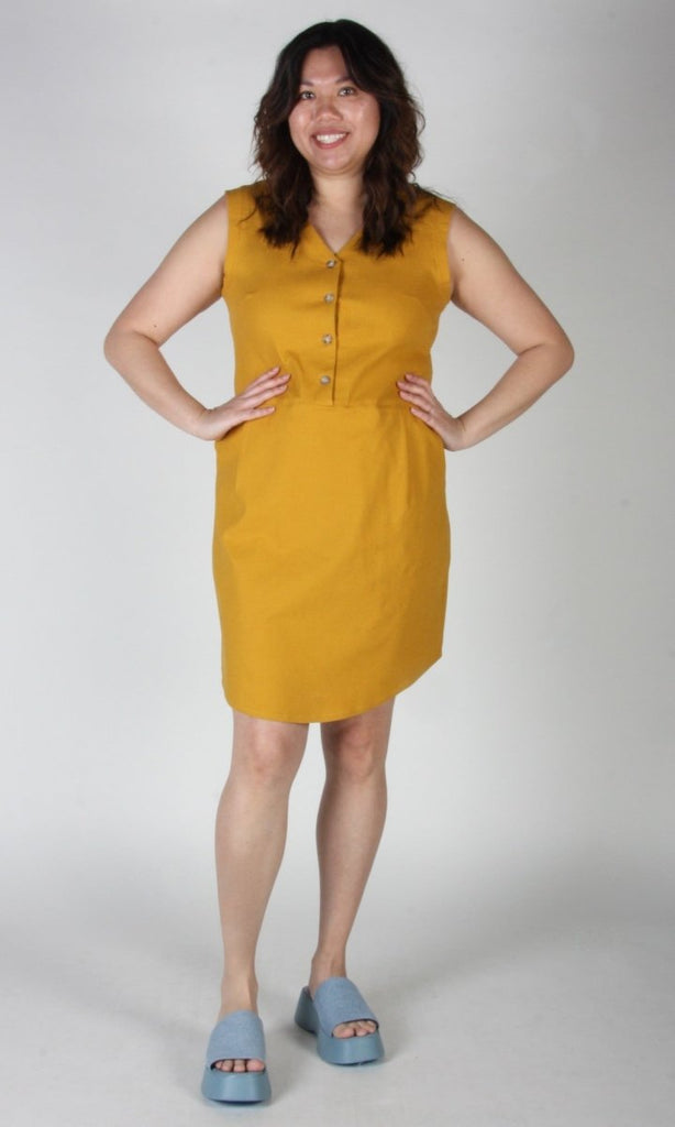 Birds of North America Honeycreeper Dress (Ochre) - Victoire BoutiqueBirds of North AmericaDresses Ottawa Boutique Shopping Clothing