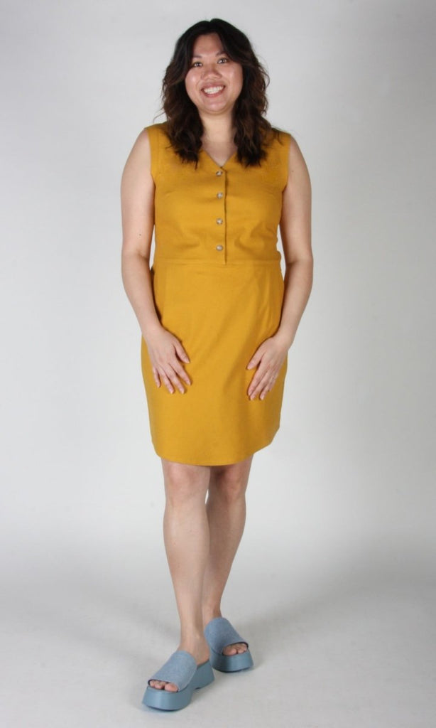 Birds of North America Honeycreeper Dress (Ochre) - Victoire BoutiqueBirds of North AmericaDresses Ottawa Boutique Shopping Clothing