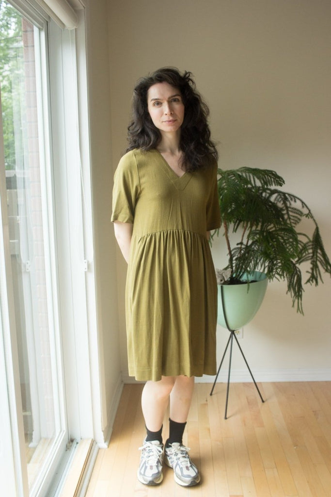 Birds of North America Kiskadee Dress (Golden Moss) - Victoire BoutiqueBirds of North AmericaDresses Ottawa Boutique Shopping Clothing