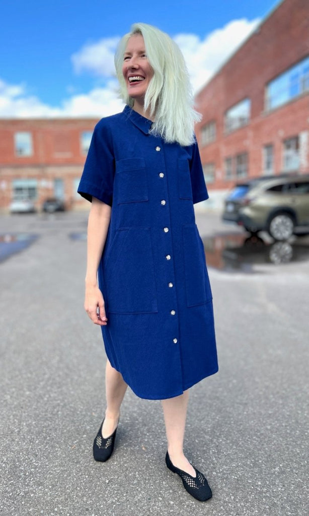 Birds of North America Ladyhawk Dress (Indigo) - Victoire BoutiqueBirds of North AmericaDresses Ottawa Boutique Shopping Clothing