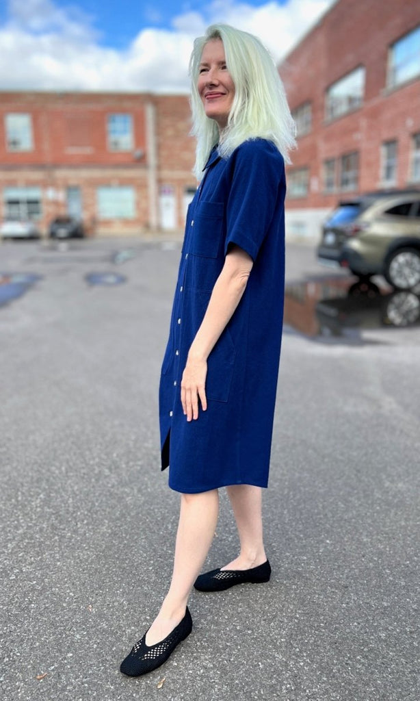 Birds of North America Ladyhawk Dress (Indigo) - Victoire BoutiqueBirds of North AmericaDresses Ottawa Boutique Shopping Clothing
