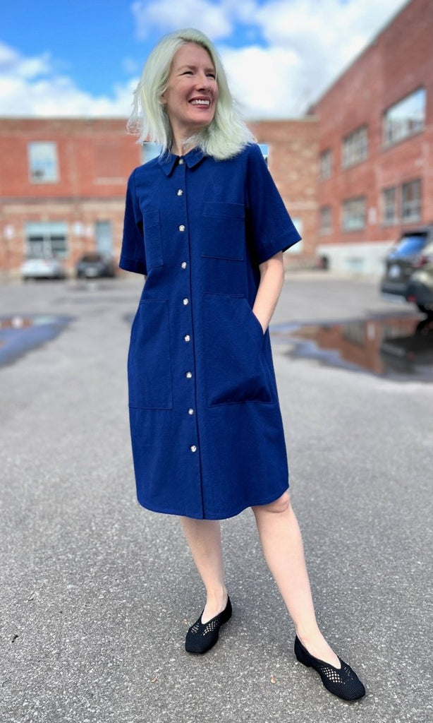 Birds of North America Ladyhawk Dress (Indigo) - Victoire BoutiqueBirds of North AmericaDresses Ottawa Boutique Shopping Clothing