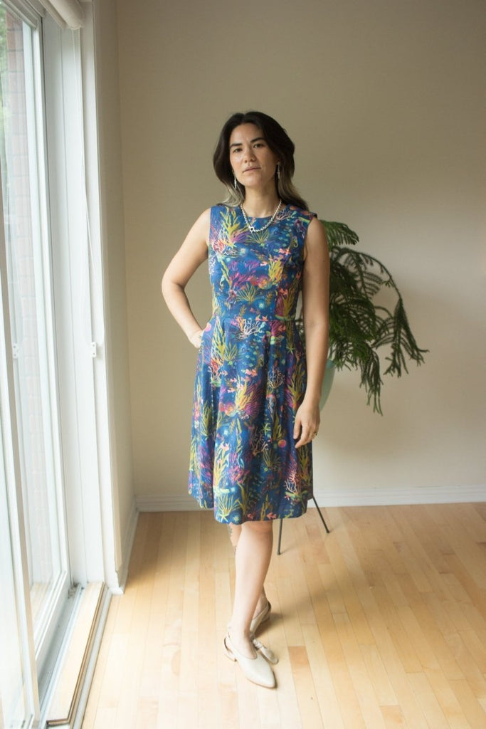 Birds of North America Peafowl Dress (Undersea Gardens) - Victoire BoutiqueBirds of North AmericaDresses Ottawa Boutique Shopping Clothing