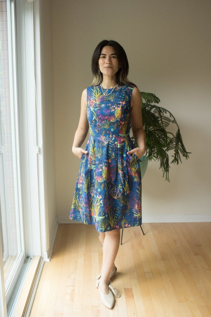 Birds of North America Peafowl Dress (Undersea Gardens) - Victoire BoutiqueBirds of North AmericaDresses Ottawa Boutique Shopping Clothing