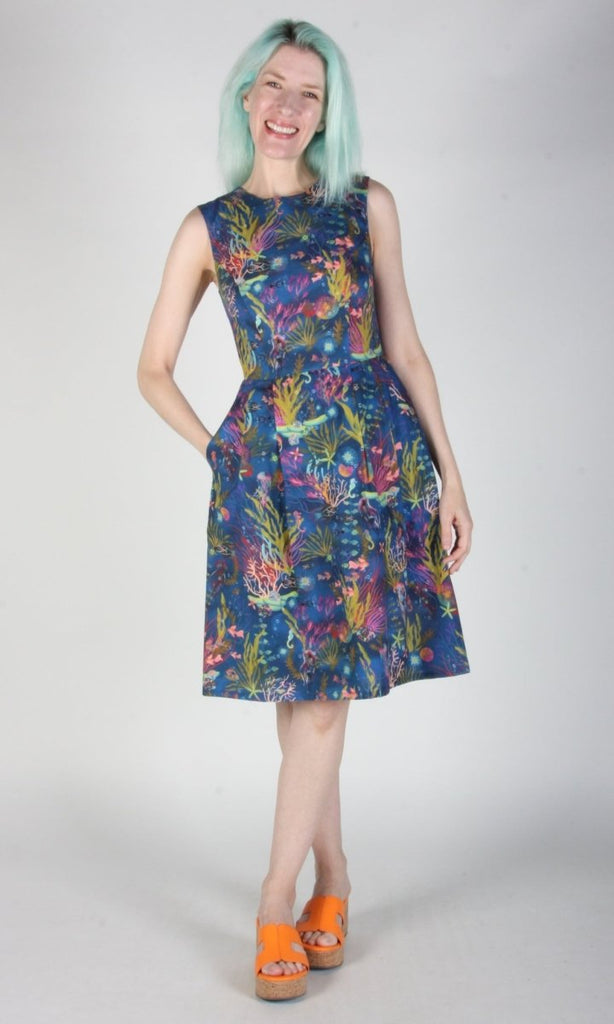 Birds of North America Peafowl Dress (Undersea Gardens) - Victoire BoutiqueBirds of North AmericaDresses Ottawa Boutique Shopping Clothing