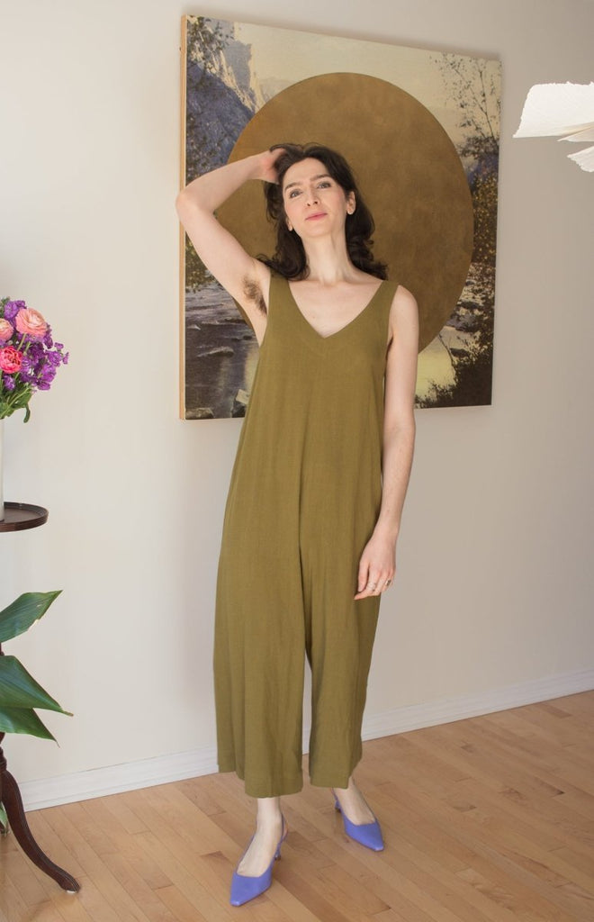 Birds of North America Tawny Pipit Jumpsuit (Golden Moss) - Victoire BoutiqueBirds of North AmericaJumpsuits Ottawa Boutique Shopping Clothing