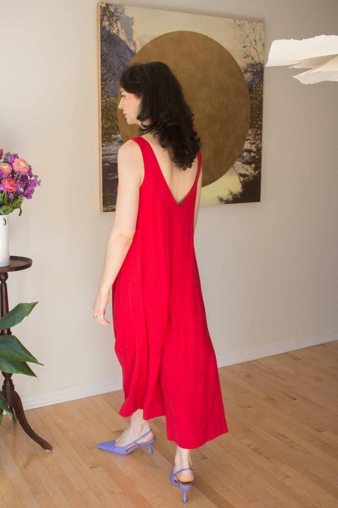 Birds of North America Tawny Pipit Jumpsuit (Red) - Victoire BoutiqueBirds of North AmericaJumpsuits Ottawa Boutique Shopping Clothing