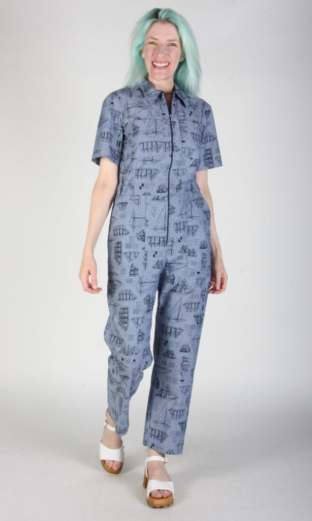 Birds of North America Twillick Jumpsuit (Nautical Chambray) - Victoire BoutiqueBirds of North AmericaJumpsuits Ottawa Boutique Shopping Clothing