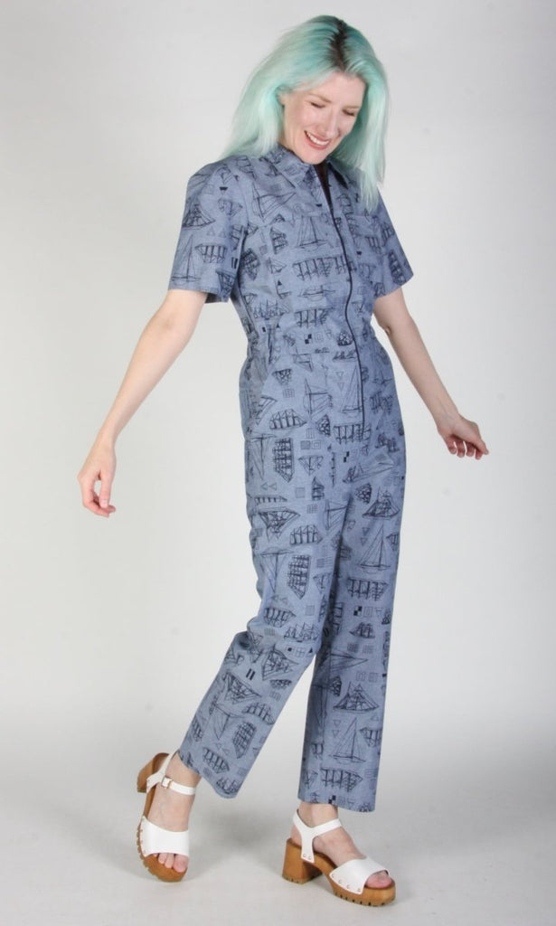 Birds of North America Twillick Jumpsuit (Nautical Chambray) - Victoire BoutiqueBirds of North AmericaJumpsuits Ottawa Boutique Shopping Clothing