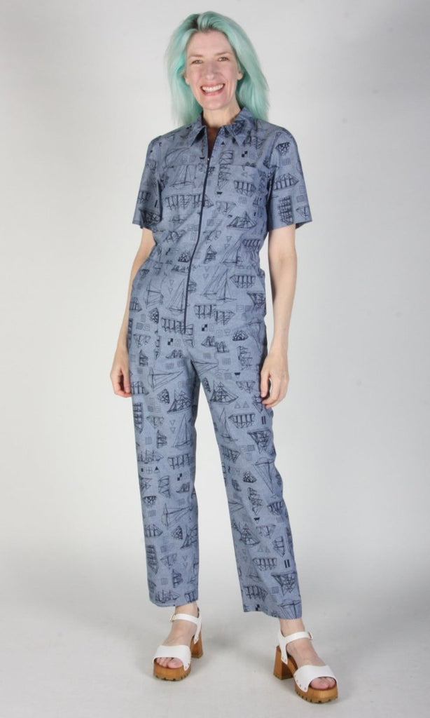 Birds of North America Twillick Jumpsuit (Nautical Chambray) - Victoire BoutiqueBirds of North AmericaJumpsuits Ottawa Boutique Shopping Clothing