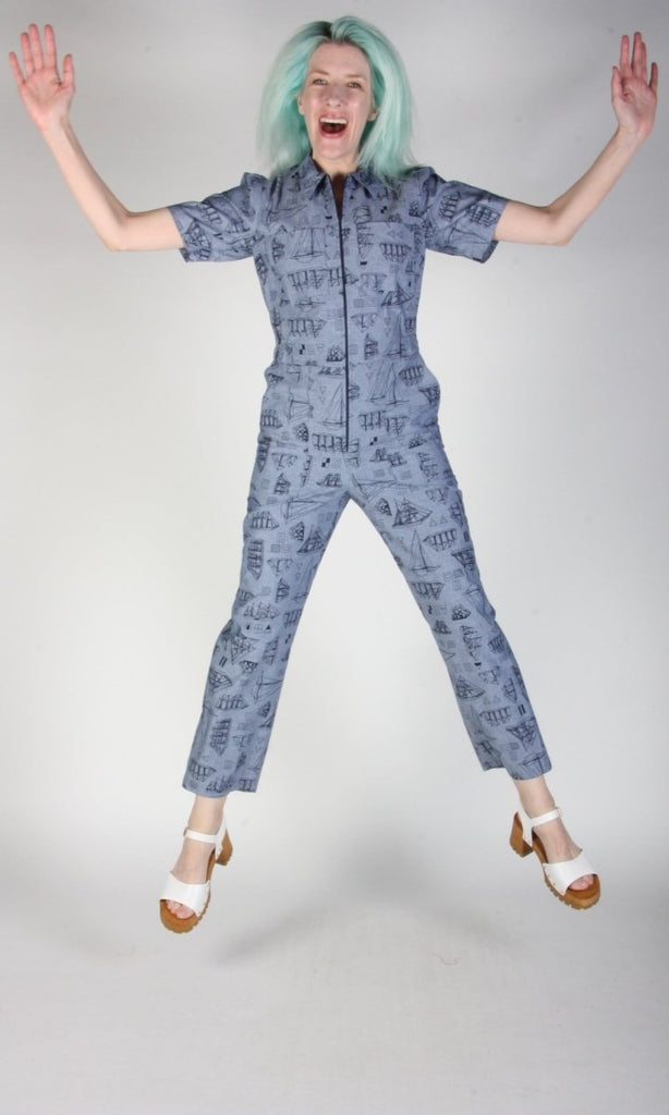 Birds of North America Twillick Jumpsuit (Nautical Chambray) - Victoire BoutiqueBirds of North AmericaJumpsuits Ottawa Boutique Shopping Clothing