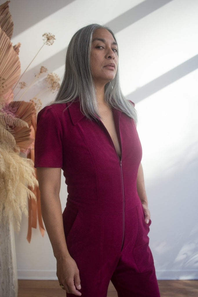 Birds of North America Tyrannulet Jumpsuit (Mulberry) - Victoire BoutiqueBirds of North AmericaJumpsuits Ottawa Boutique Shopping Clothing