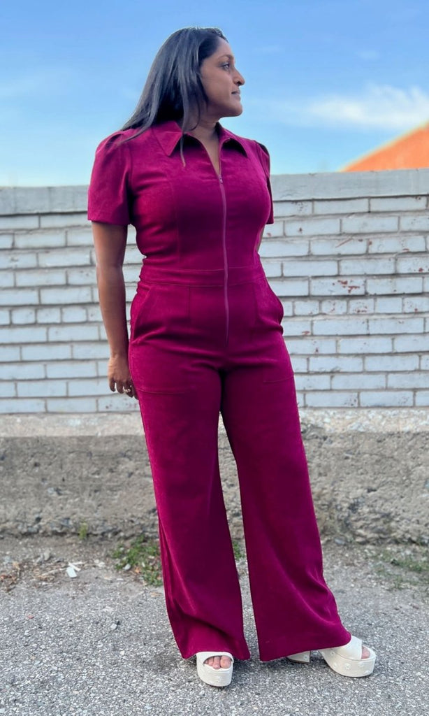 Birds of North America Tyrannulet Jumpsuit (Mulberry) - Victoire BoutiqueBirds of North AmericaJumpsuits Ottawa Boutique Shopping Clothing