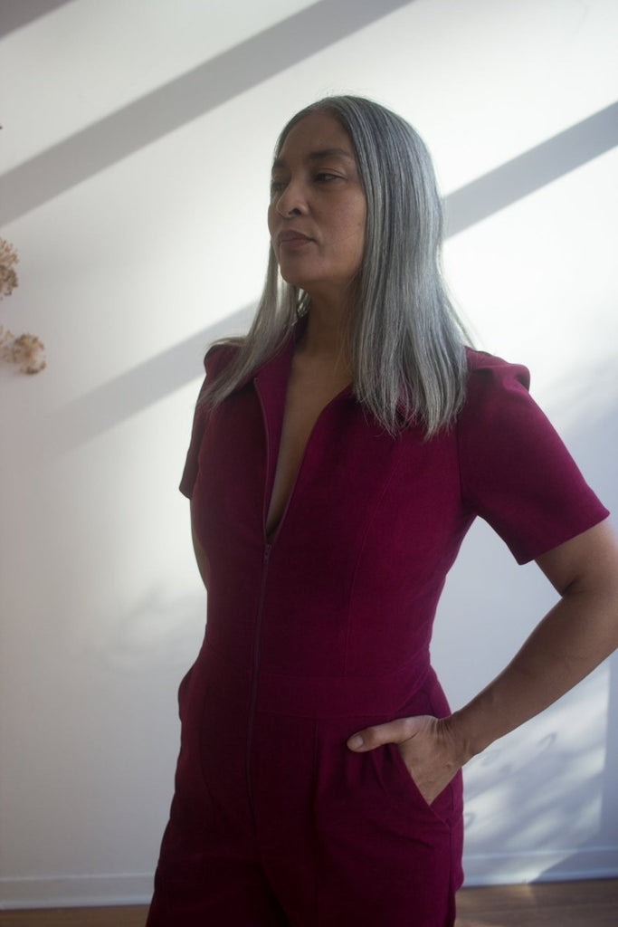 Birds of North America Tyrannulet Jumpsuit (Mulberry) - Victoire BoutiqueBirds of North AmericaJumpsuits Ottawa Boutique Shopping Clothing