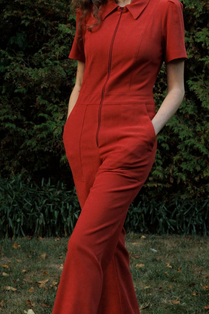 Birds of North America Tyrannulet Jumpsuit (Red Clay) - Victoire BoutiqueBirds of North AmericaJumpsuits Ottawa Boutique Shopping Clothing