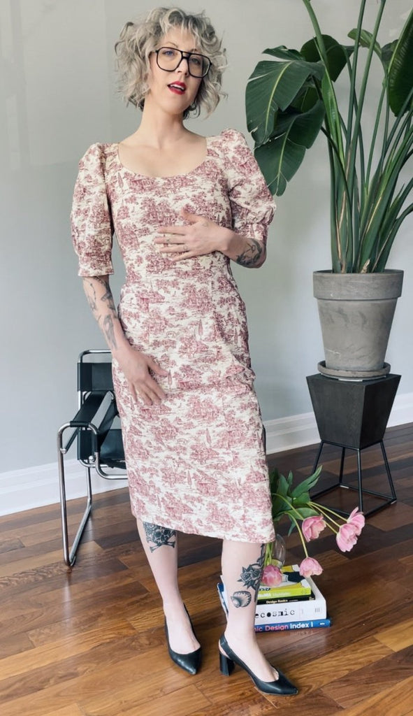 Birds of North America Veery Dress (Brick Village Toile) - Victoire BoutiqueBirds of North AmericaDresses Ottawa Boutique Shopping Clothing