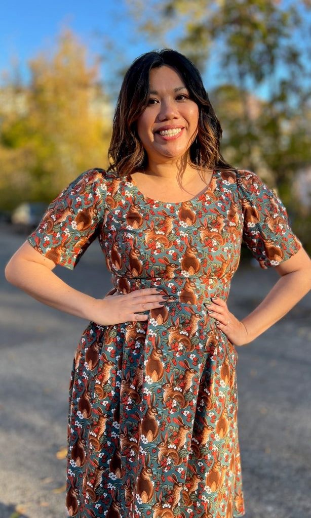 Birds of North America Winter Chippy Dress (Hare Berry) - Victoire BoutiqueBirds of North AmericaDresses Ottawa Boutique Shopping Clothing