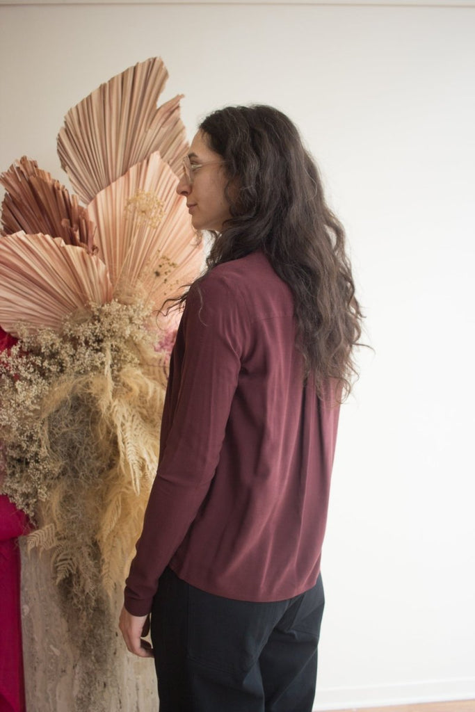 Bodybag Ascot Shirt - Burgundy or Black (In - Store) - Victoire BoutiqueBodybagShirts & Tops Ottawa Boutique Shopping Clothing