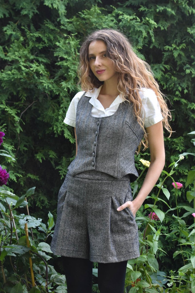 Bodybag Eastmain Waistcoat Vest (Herringbone) - Victoire BoutiqueBodybagTops Ottawa Boutique Shopping Clothing