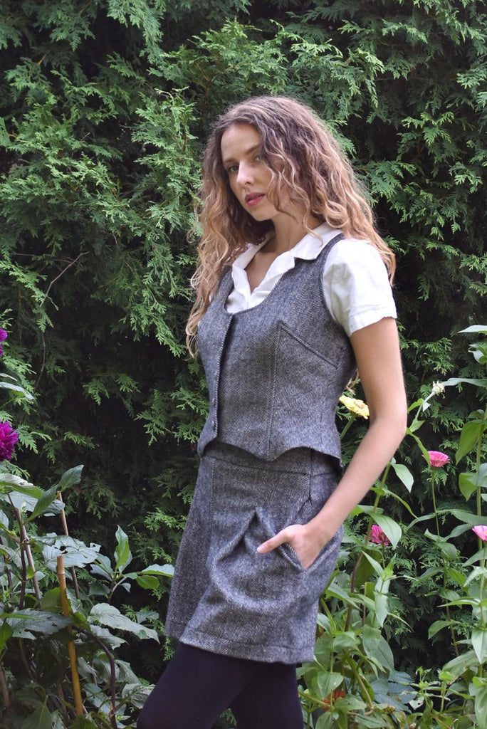 Bodybag Eastmain Waistcoat Vest (Herringbone) - Victoire BoutiqueBodybagTops Ottawa Boutique Shopping Clothing