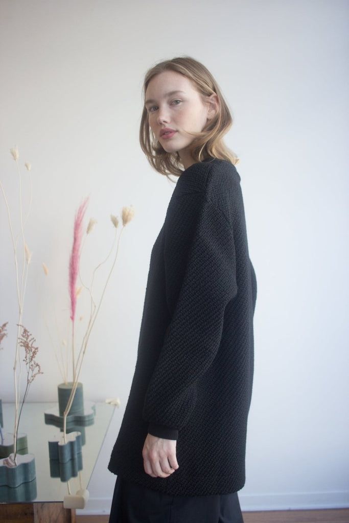 Bodybag Highland Crewneck - Sand or Black (In - Store) - Victoire BoutiqueBodybagknits Ottawa Boutique Shopping Clothing