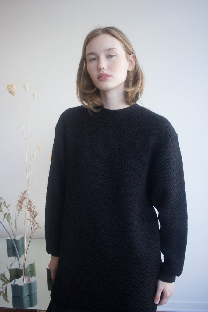 Bodybag Highland Crewneck - Sand or Black (In - Store) - Victoire BoutiqueBodybagknits Ottawa Boutique Shopping Clothing