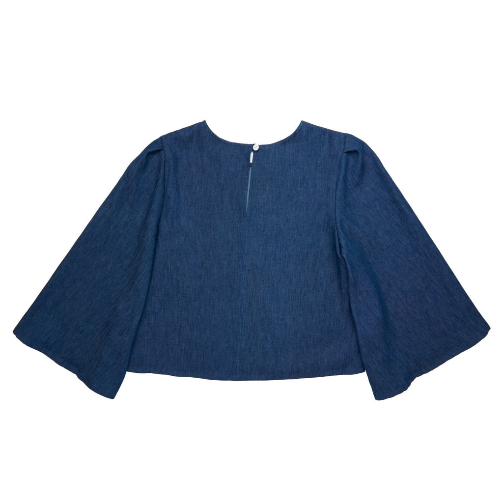 Central Standard Bell Sleeve Top (Denim) - Victoire BoutiqueCentral StandardDresses Ottawa Boutique Shopping Clothing