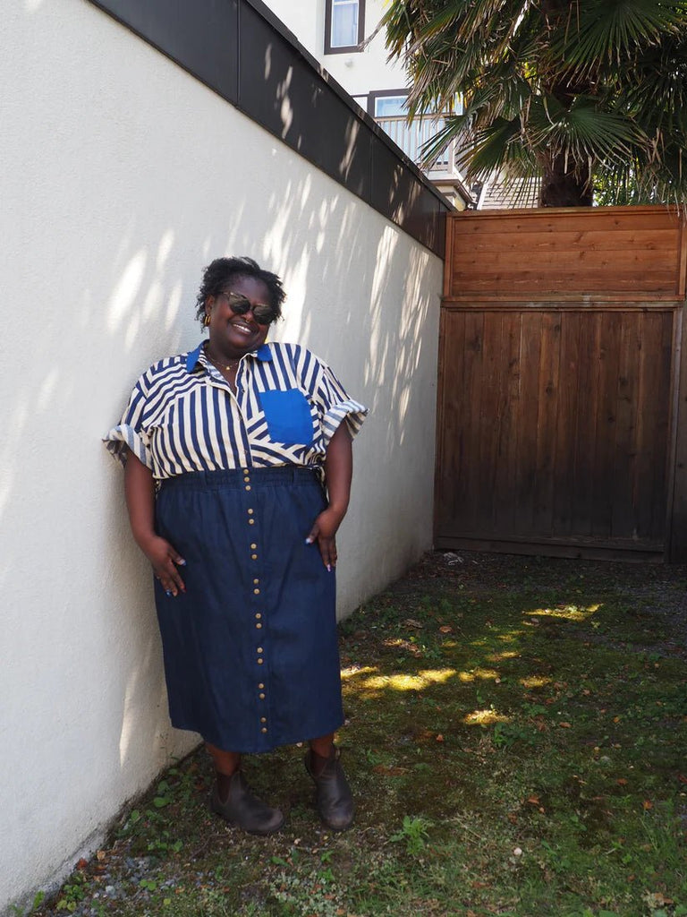 Connally Goods Sadie Skirt (Dark Wash Indigo) - Victoire BoutiqueConnally GoodsSkirts Ottawa Boutique Shopping Clothing